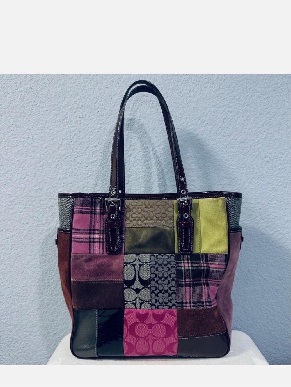 Coach Vintage Patchwork Holiday Tote Like New!